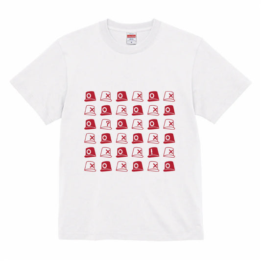 新天才クイズ/Tシャツ/○×帽子で間違い探し/白/サイズS-XL